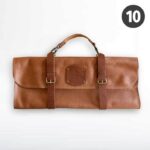 braune Messertasche aus Leder für 10 Messer von McBrikett