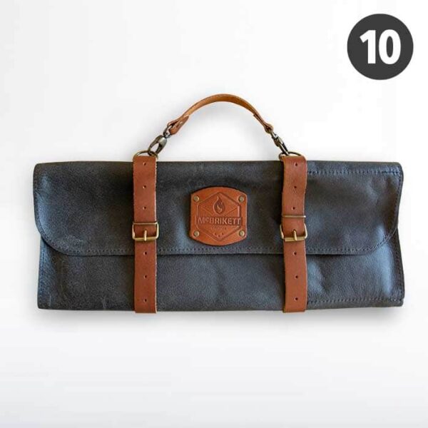 schwarze Messertasche aus Leder für 10 Messer von McBrikett