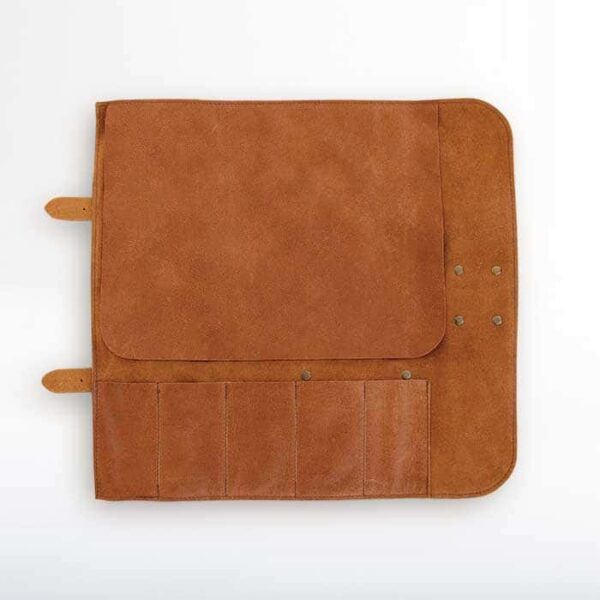 braune Messertasche aus Leder für 5 Messer von McBrikett braune Messertasche aus Leder für 5 Messer von McBrikett