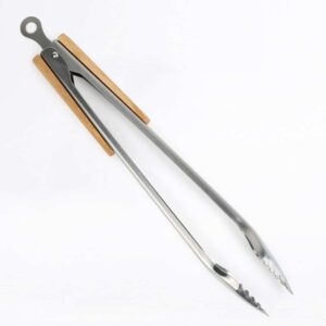 McBrikett Grillzange Edelstahl Bambus