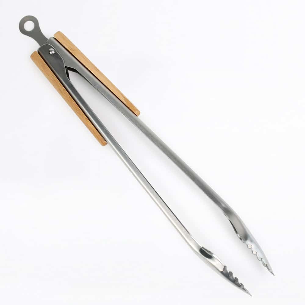 McBrikett Grillzange Edelstahl Bambus