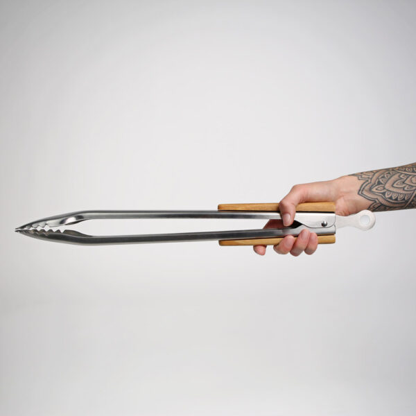 McBrikett Grillzange Edelstahl Bambus