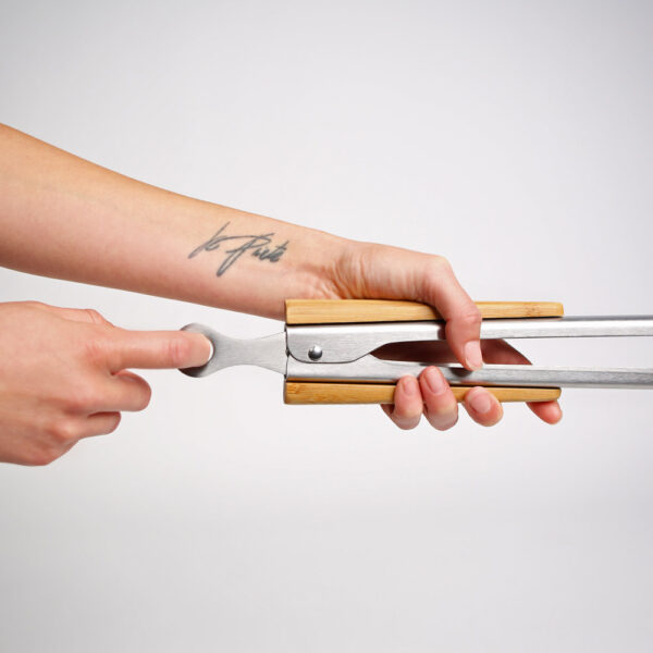 McBrikett Grillzange Edelstahl Bambus