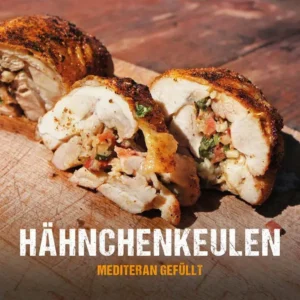 mcbrikett_blog_titelbild_grillrezepte_hähnchenkeulen_hähnchen_mediteran_gefüllt