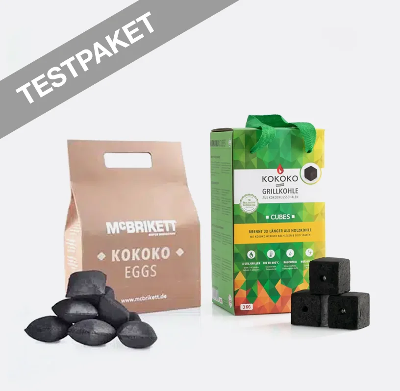 McBrikett Testpaket KOKOKO EGGS CUBES Kokoskohle Grillkohle
