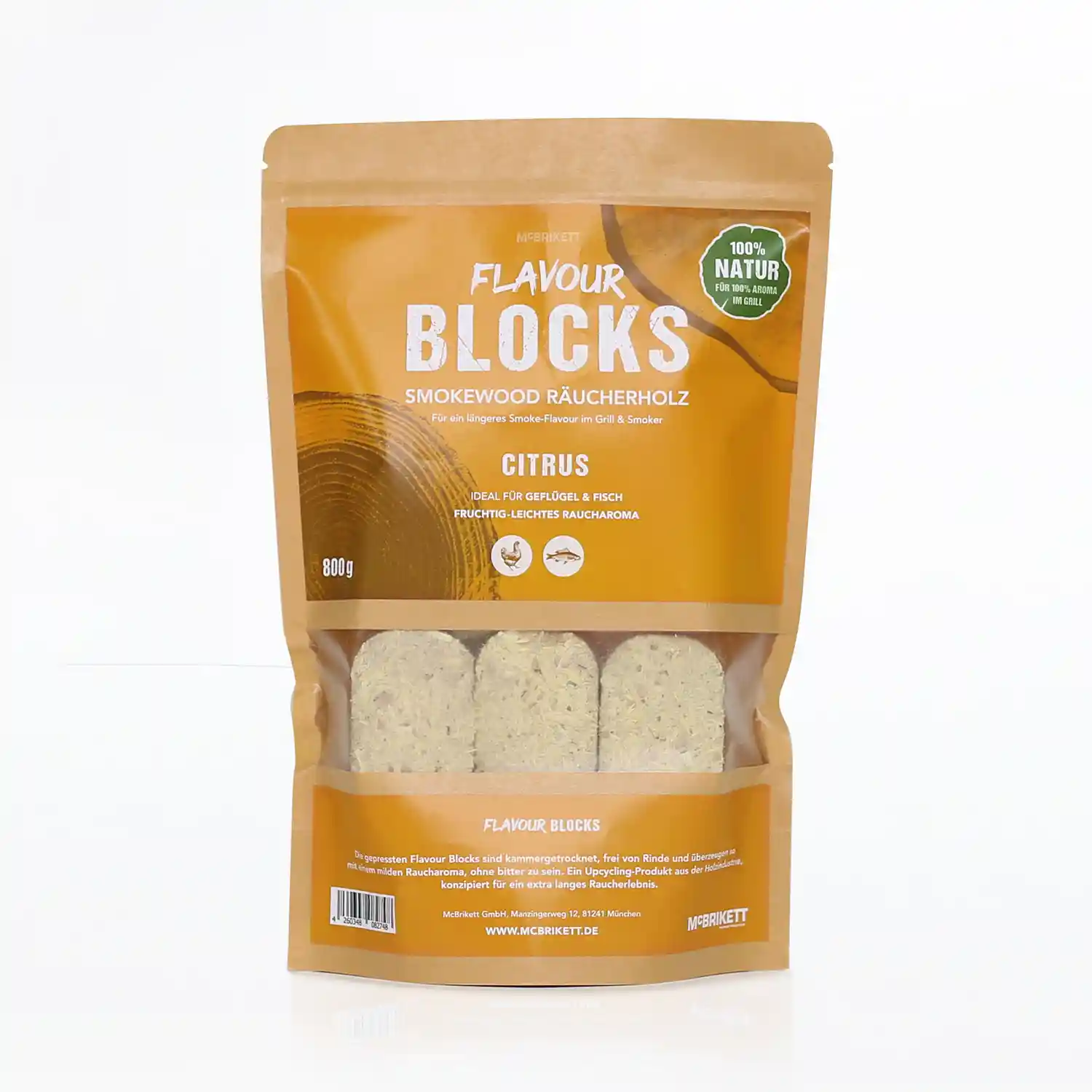McBrikett_01_flavour_blocks_citrus_8kg-produkt Flavour Blocks "Citrus" - 800g Premium Räucherholz – Bild 1