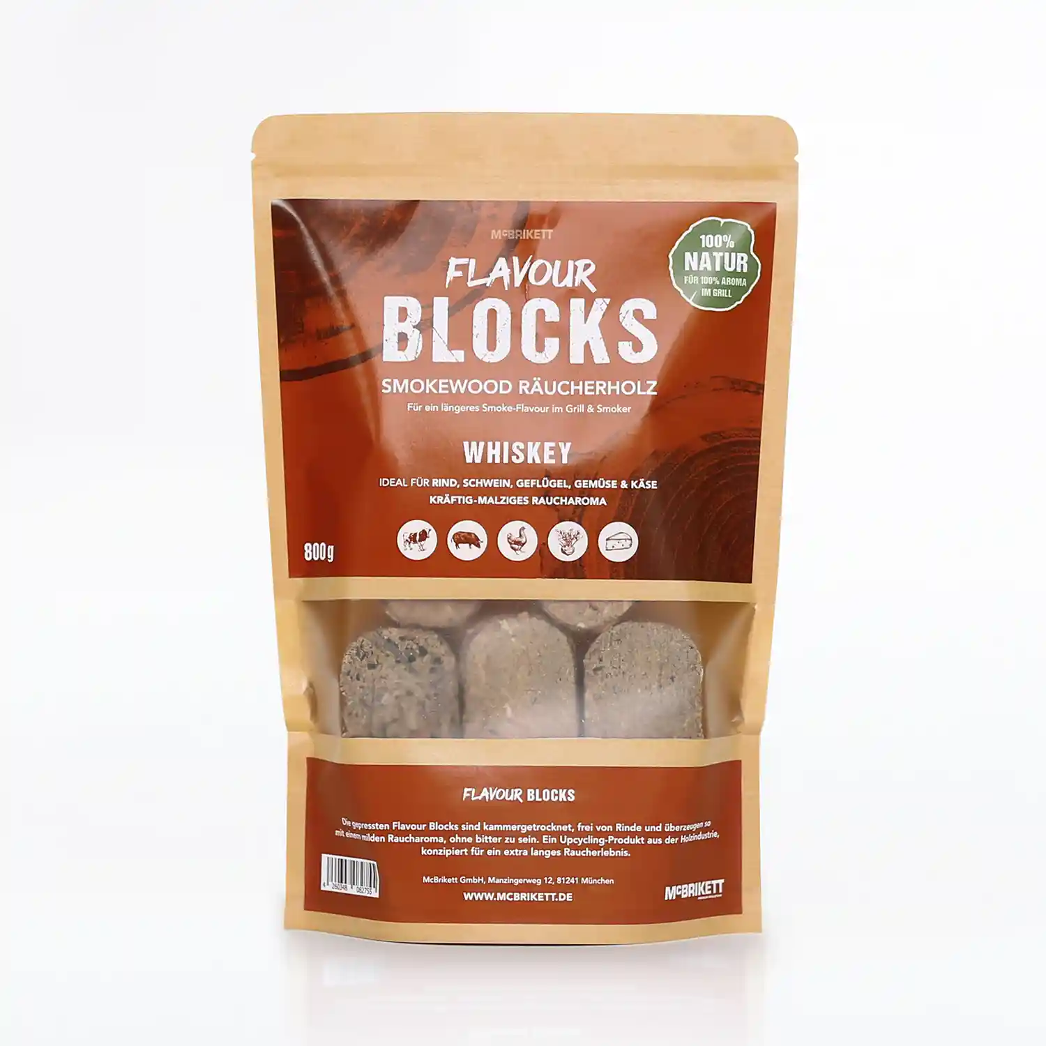 Flavour Blocks "Whiskey" - 800g Premium Räucherholz – Bild 1