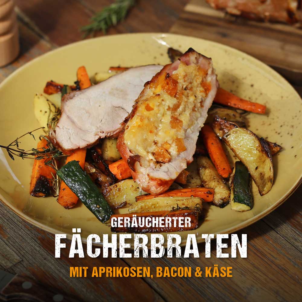 mcbrikett_blog_geräucherter_faecherbraten_aprikosen_bacon_käse_grillrezept_titelbild